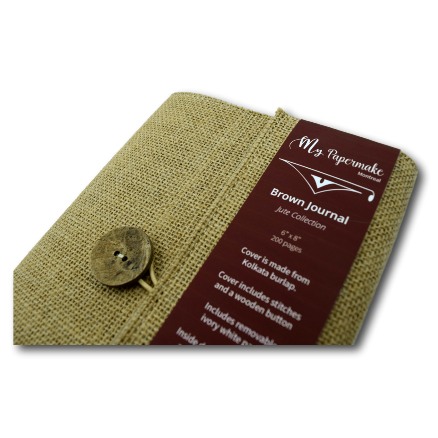 Burlap Jute Journal Brown