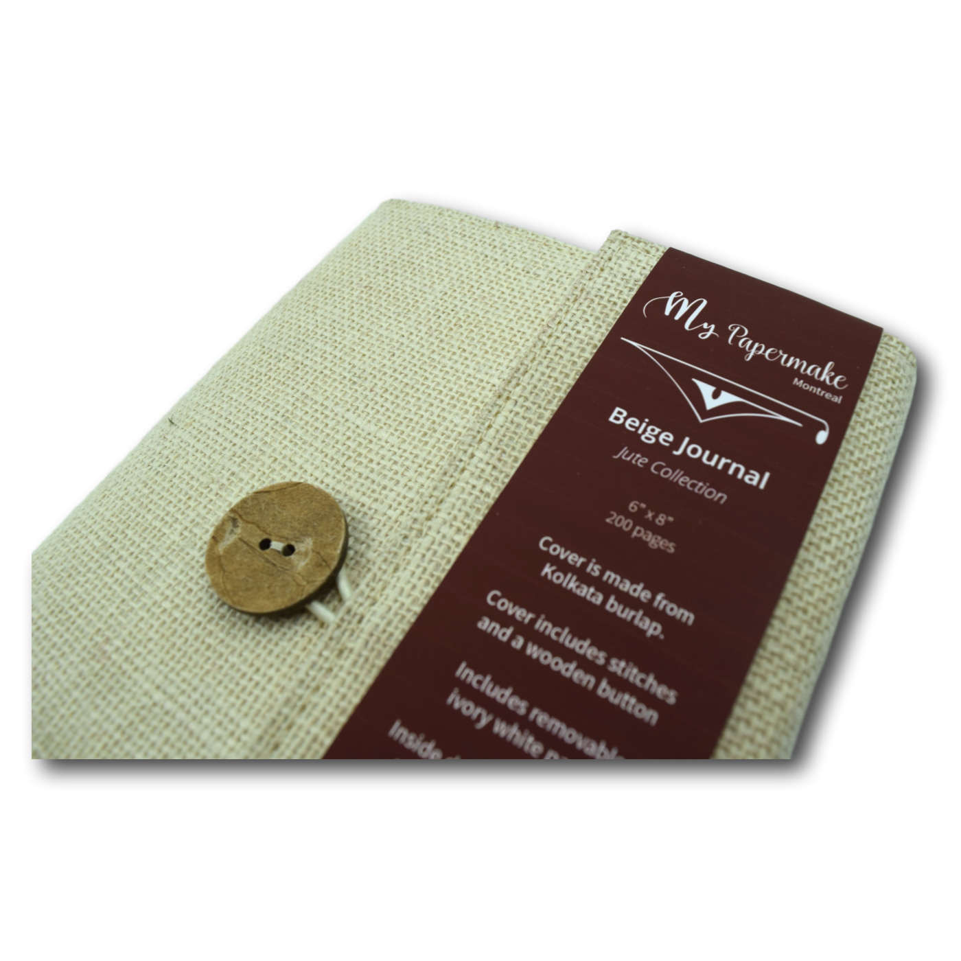 Burlap Jute Journal Beige