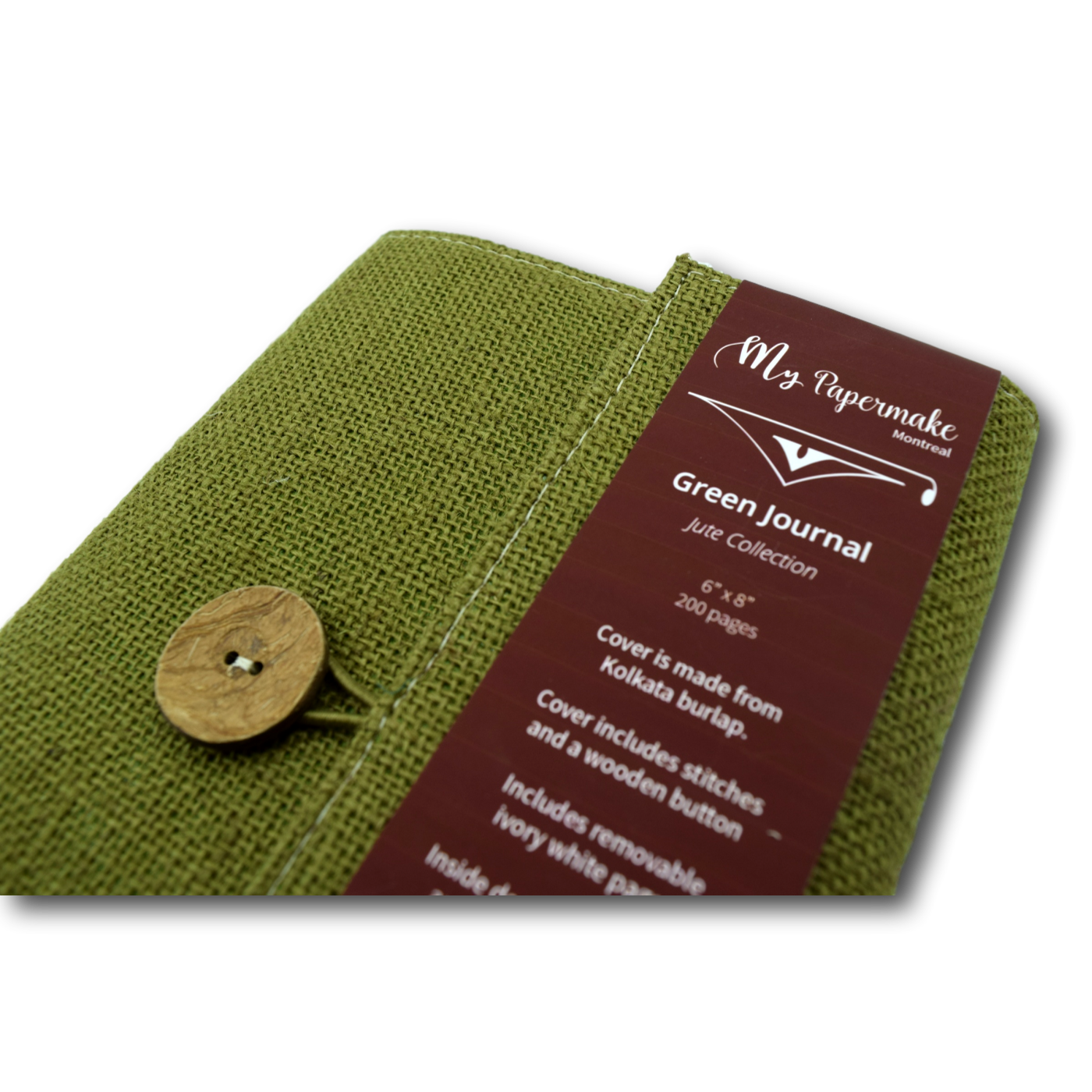 Burlap Jute Journal Olive