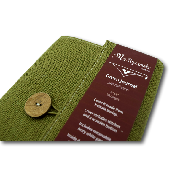 Burlap Jute Journal Olive
